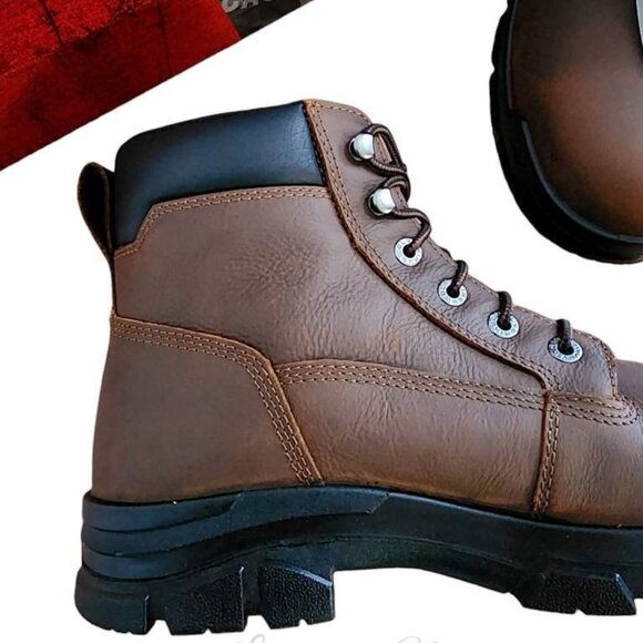 Wolverine Chainhand Ep Work Safety Leather Boots Midcalf Brown Lace Up Men's 12M - Picture 4 of 11